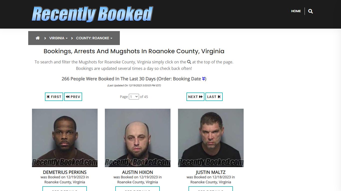 Roanoke Mugshots